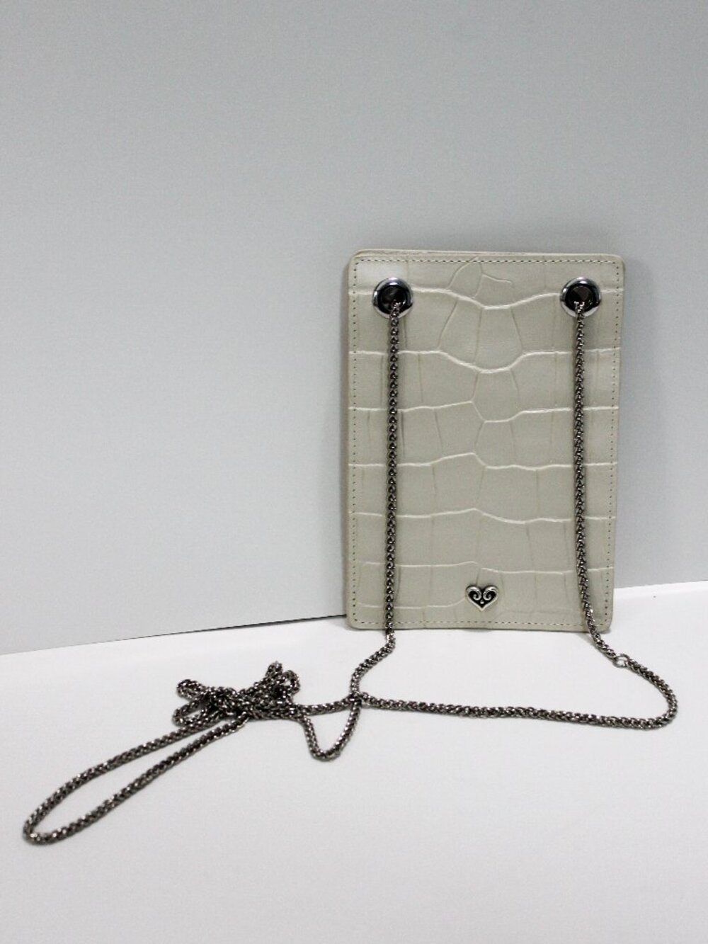 Brighton Cream Croc-Embossed Leather Organizer Crossbody WOC NWOT ✨